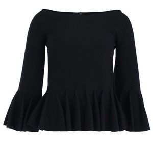 D. Exterior Made in Italy Womens Size Small Back Zip Peplum Top
